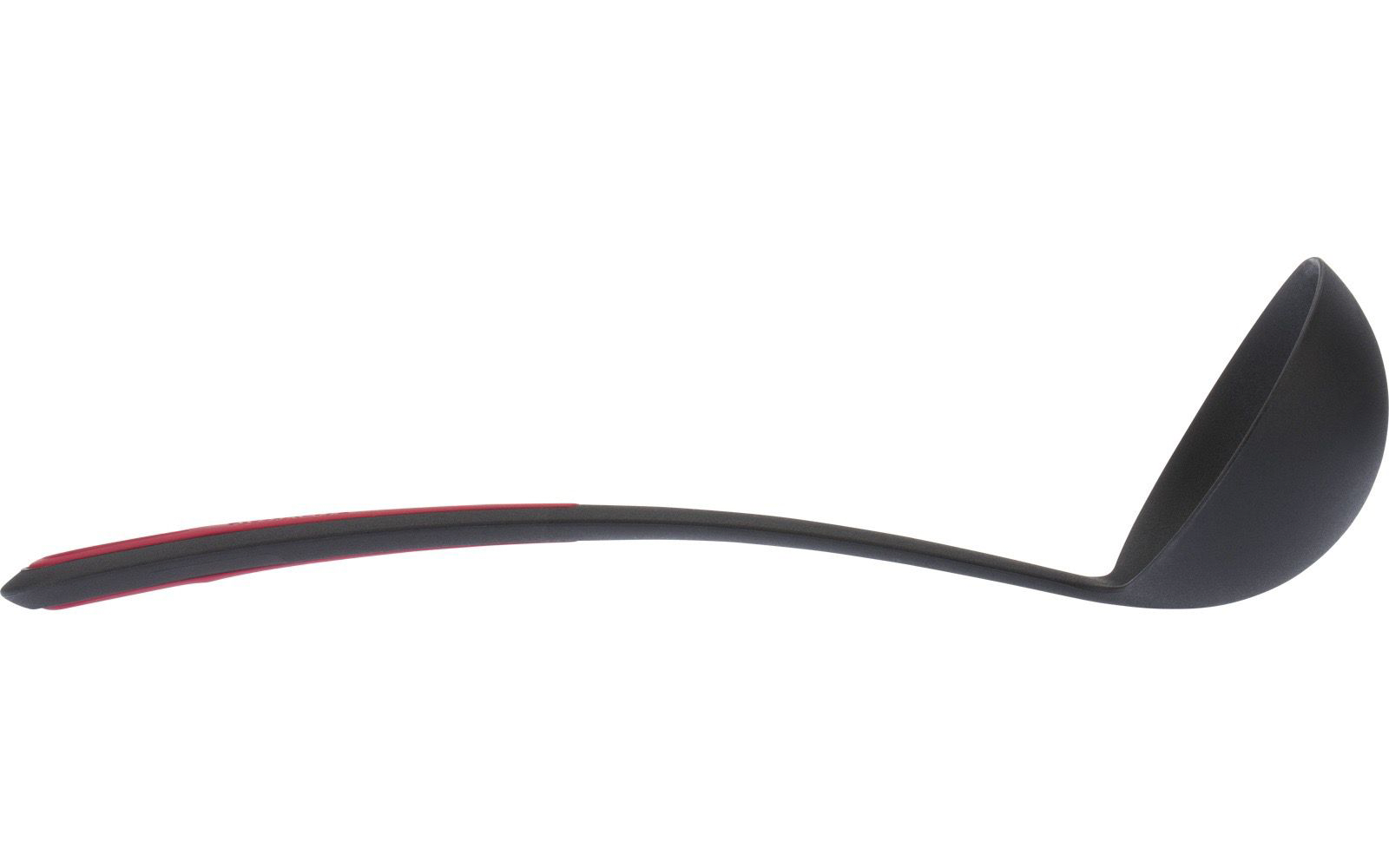 Louche noire avec long manche et bande rouge sur le manche