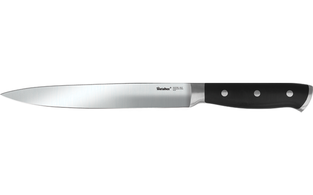 Couteau de cuisine avec manche noir sur fond blanc