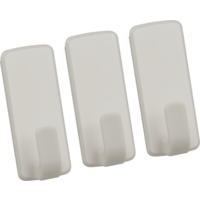 Metaltex pullCLEAN ganci adesivi rettangolari 3 pezzi bianco