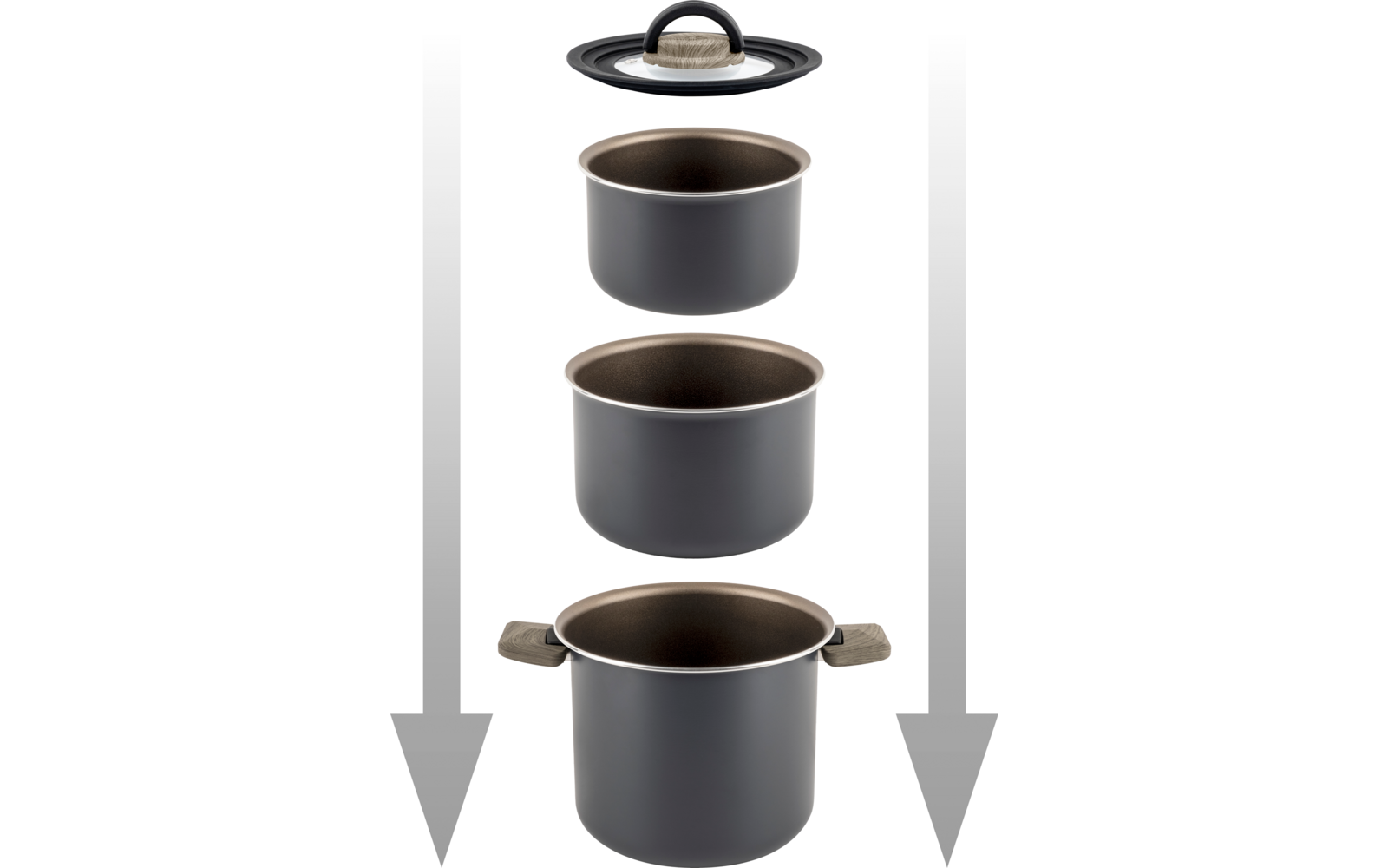 Produktbild Brunner Torralta Spacemaster Kochtopfset Aluminium stapelbar 1