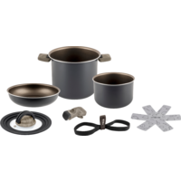 Brunner Torralta Spacemaster steelpannenset 7-delig aluminium stapelbaar &Oslash; 18 cm