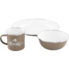 Robens Tongass Single émail Set de vaisselle 3 pièces avec assiette / assiette à soupe / tasse