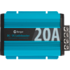Amplificateur de charge DC bleu avec étiquette 20A et bornes de connexion