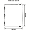 Technical drawing of a rectangular element measuring 240 by 400 centimeters with a height of 235 to 255 centimeters