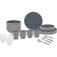 Brunner All Inclusive Trilogy Dark melamine tableware set non-slip, BPA-free and break-resistant 36 pieces
