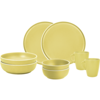 Brunner T&ecirc;te-&agrave;-t&ecirc;te Dolomit geel Melamine servies anti-slip, BPA-vrij en breukvast 8-delig