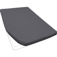 Primera Travel Mako-Feinjersey Spannbetttuch f&uuml;r Campingmatratzen aus Baumwolle anthrazit French Bed links