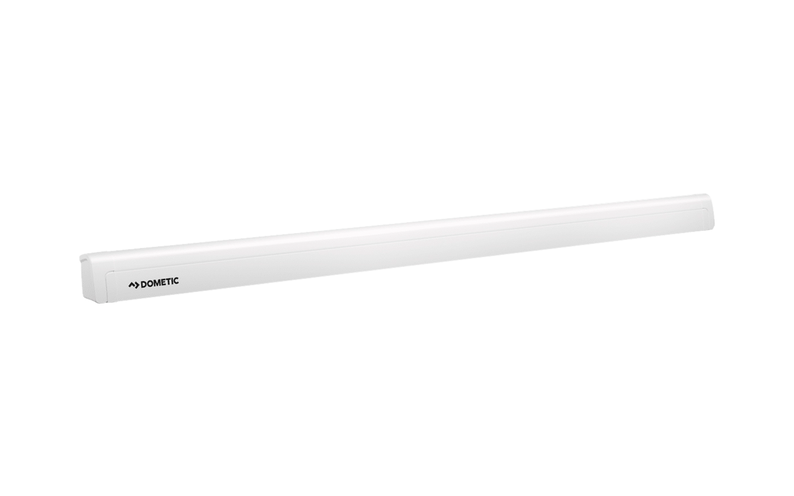 Lampe blanche allongée avec des bords arrondis sur fond blanc