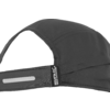 Dark gray cap seen from the side, adjustable fabric strap with reflective strip and sewn fabric tag reading 'Regatta Great Outdoors'