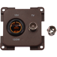 Inprojal System 10.000 Kombi Steckdose 12V mit TV brown male rest