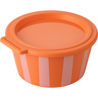 Koziol kom met deksel Nora Box 700 ml Stripes dark coral