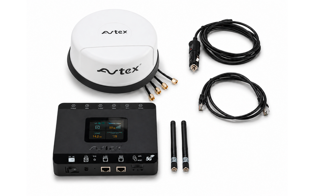 Immagine del prodotto Avtex AMR105X 5G Wi-Fi 6 Dual-SIM-Router mit 5G-Antenne f&uuml;r 12/24 V 1