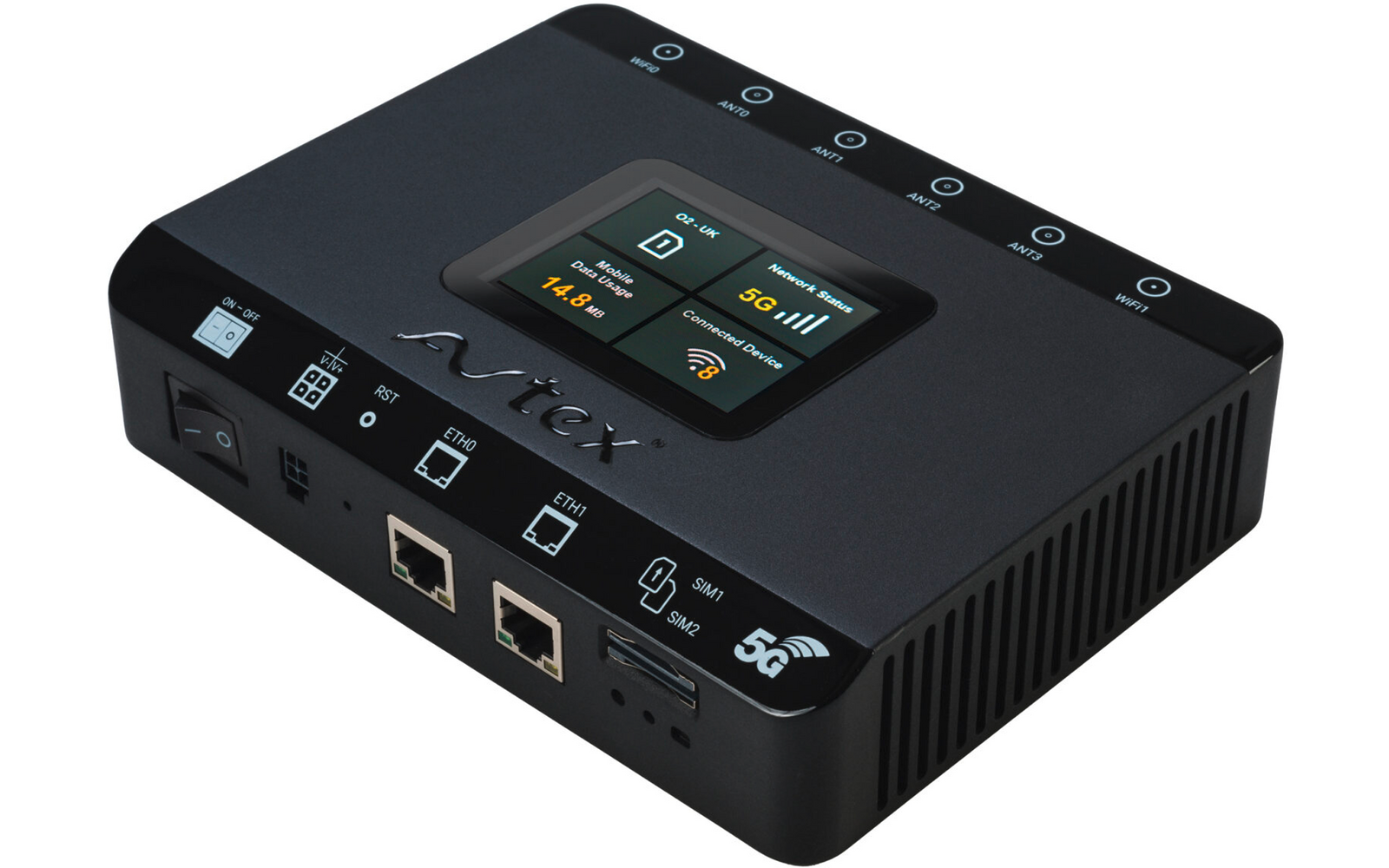 Immagine del prodotto Avtex AMR105X 5G Wi-Fi 6 Dual-SIM-Router mit 5G-Antenne f&uuml;r 12/24 V 1