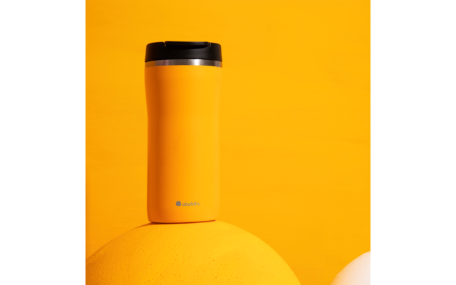 Taza de acero inoxidable aislante Aladdin Barista Mocca de 0,35 litros de color amarillo sol