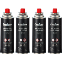 Jeu de 4 cartouches à valve Enders au butane 4 x 410 ml