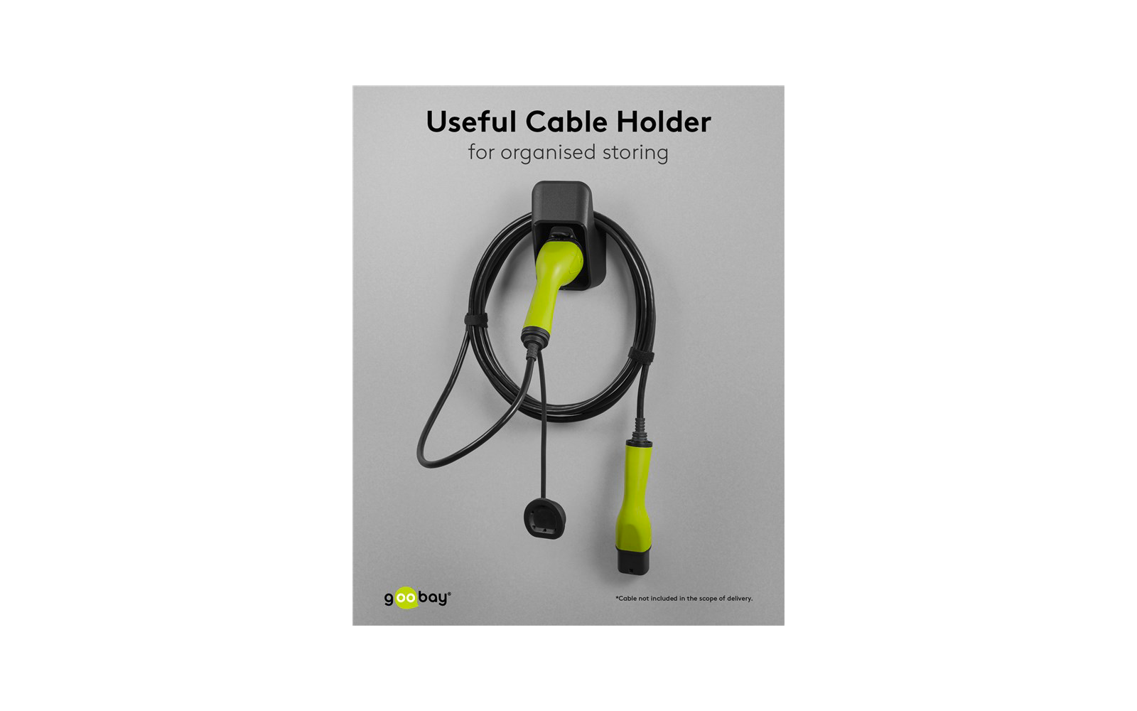 Product afbeelding Goobay Wandhalterung mit Kabelablage f&uuml;r Typ-2-Ladekabel Elektrofahrzeug 1