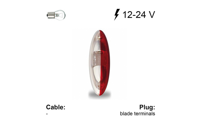Jokon SPL 2010 Feu de gabarit rouge/blanc 12 à 24 V Ouverture de câble en haut Fond lumineux blanc