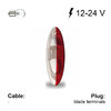 Jokon SPL 2010 Feu de gabarit rouge/blanc 12 à 24 V Ouverture de câble en haut Fond lumineux blanc