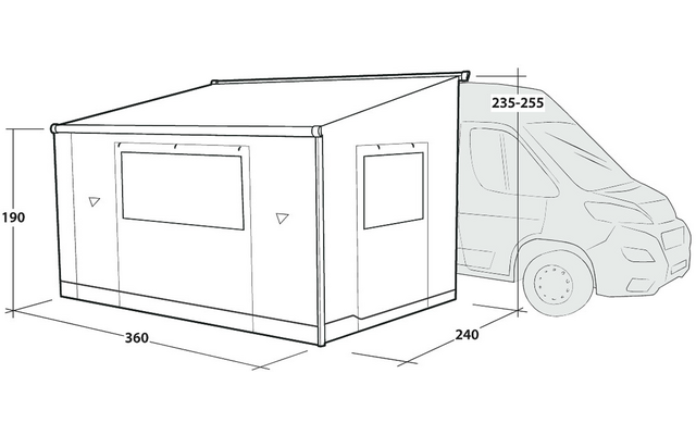 Product image Outwell Sideroads awning room extension tent for vehicles 240-260 cm 1