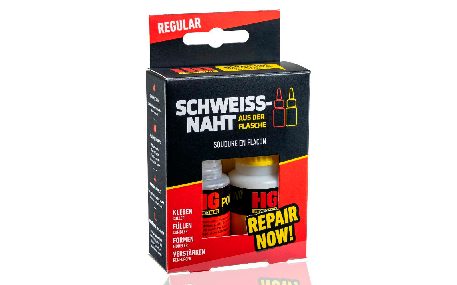 Produktbild HGPower Glue Schwei&szlig;naht aus der Flasche Klebstoff Reparaturset 2-teilig 1