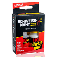 HGPower Glue Schwei&szlig;naht aus der Flasche Klebstoff Reparaturset 2-teilig Regular 20 g Kleber und 40 g Granulat