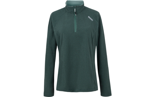 Dunkelgrüner Langarmshirt mit Reißverschluss am Kragen