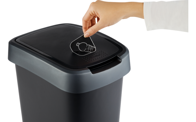 Image du produit Poubelle avec couvercle basculant et rabattable Twist Rotho 1