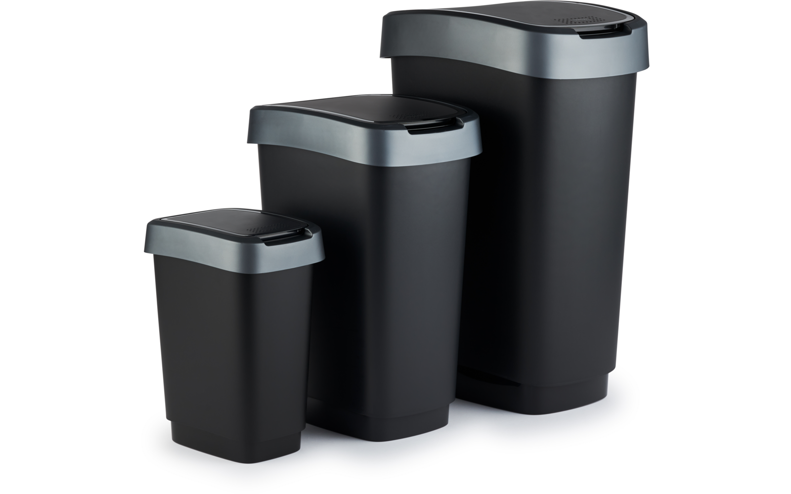 Image du produit Poubelle avec couvercle basculant et rabattable Twist Rotho 1