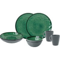 Brunner T&ecirc;te-&agrave;-t&ecirc;te Sea green Premium Melamin Geschirrset Porzellan-Touch Antirutsch. BPA-frei und bruchunempfindlich 8-teilig