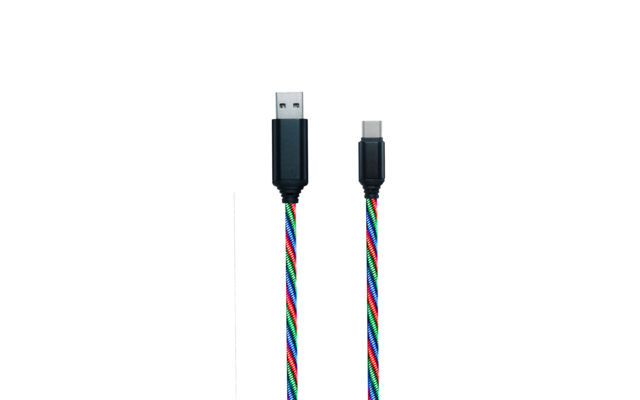 câble USB 2GO Tricolor LED 100 cm LED Type C