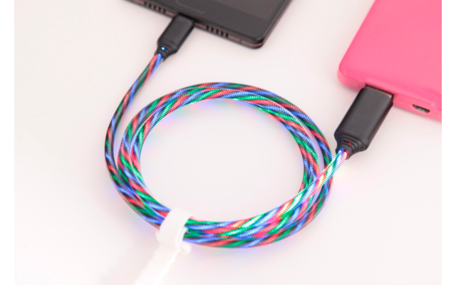 2GO USB Kabel Tricolor LED 100 cm LED Type C