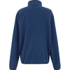 Rückansicht einer blauen Jacke mit Stehkragen