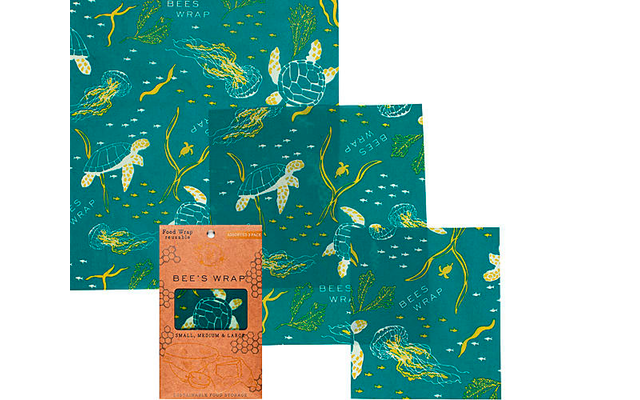 Bees Wrap Beeswax Cloth 3 Pack Mixed Ocean Print