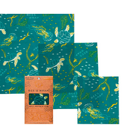 Paquete mixto de 3 pa&ntilde;os de cera de abeja Ocean print Bees Wrap