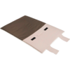 Beige Stofftasche mit braunem Boden und kurzen Tragegriffen