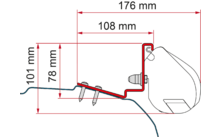 Fiamma awning adapter kit Ford Custom Cap Coast/Capland/Caplife - Deep B