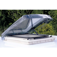 Claraboya con oscurecedor, mosquitera y brazo telescópico para techos de grosor 24-35 mm 90 x 60 cm REMItop Vario II Remis