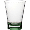 Verre transparent texturé avec base verte