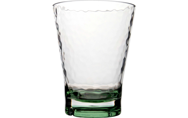 Verre transparent texturé avec base verte