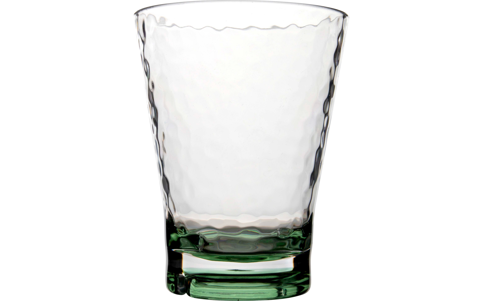 Verre transparent texturé avec base verte