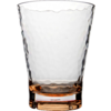 Verre à boire transparent avec motif texturé et base marron