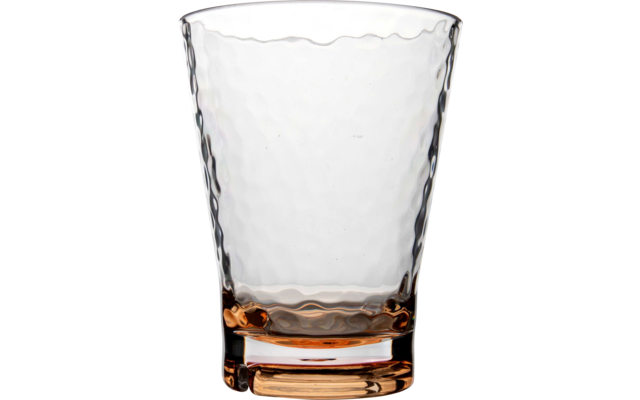 Verre à boire transparent avec motif texturé et base marron