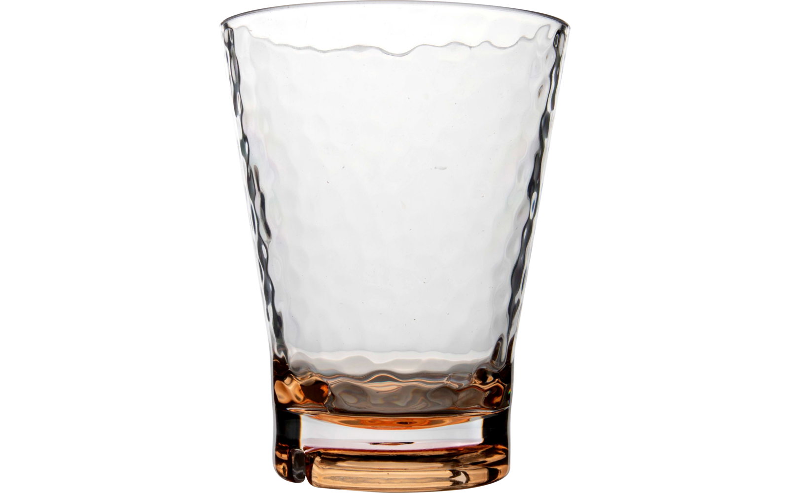 Verre à boire transparent avec motif texturé et base marron