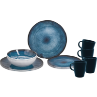 Set de vaisselle en m&eacute;lamine 16 pi&egrave;ces 4 personnes breeze Brunner