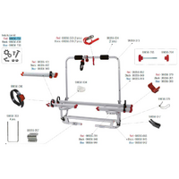 Kit de montaje Fiamma adecuado para Carry Bike Caravan XL A Pro 200 - color rojo Pieza de recambio Fiamma n&uacute;mero 98656-751
