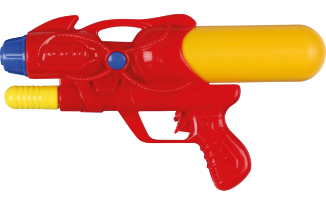 Rode en oranje waterpistool met gele trekker
