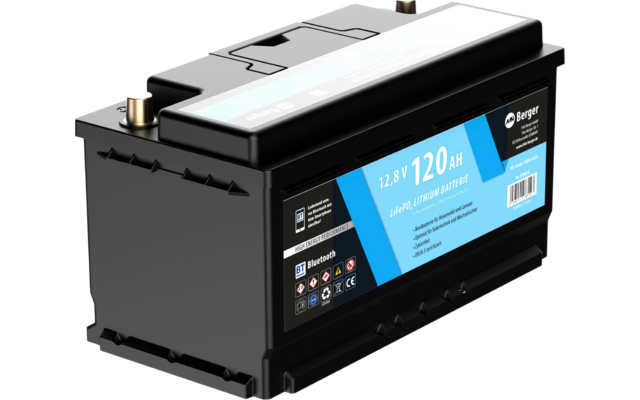 Batterie au lithium LiFePO4 120 Ah 12 V avec Bluetooth Berger 
