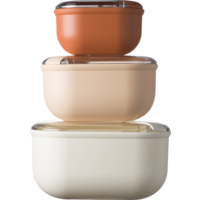 Omada Lunchbox 3er Set braun/beige