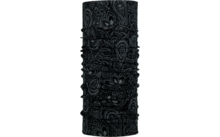 Bufanda multifuncional negra con patrón de cachemira