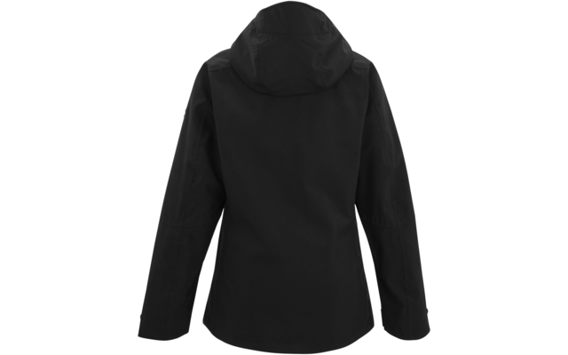 Schwarze Jacke mit Kapuze von hinten gezeigt
